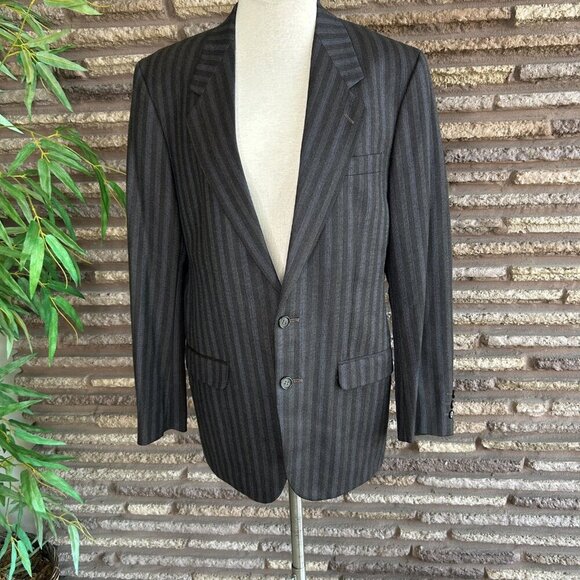 Ted Lapidus Gray Blue Striped Sport Coat Blazer Made in France Size 38R - Picture 9 of 10